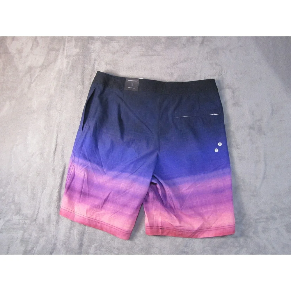American Eagle Mens Ombre Sunset Boardshorts Blue Pink Swim Trunks Size M NEW